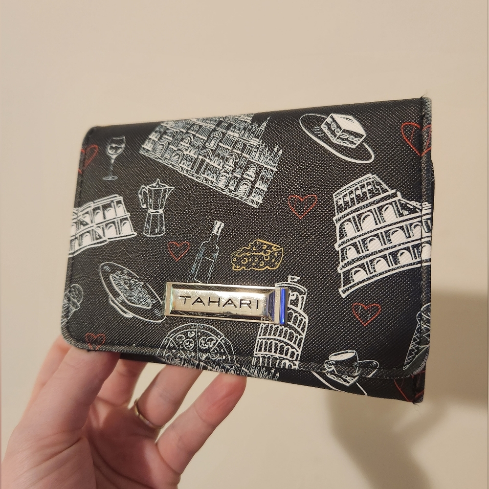 Identity protection wallet, black with Italian graphics